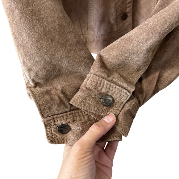 VINTAGE Sundance 100% Suede Leather Flight Jacket Size PS Brown Neutral 90’s - Picture 11 of 14